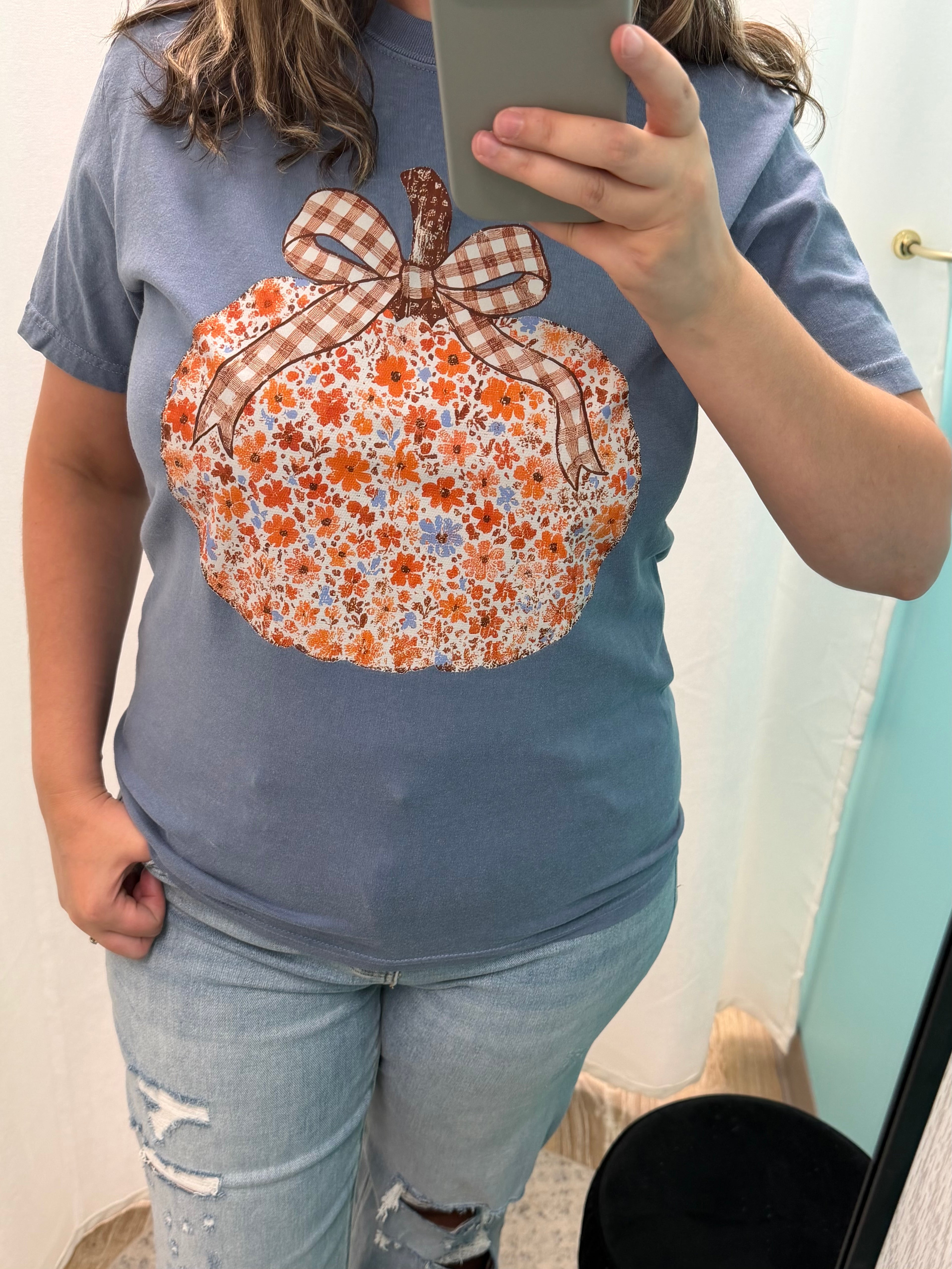 Floral Frenzy Pumpkin (Blue Jean)