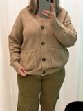 Oversized Knit Button Cardigan (Cream)