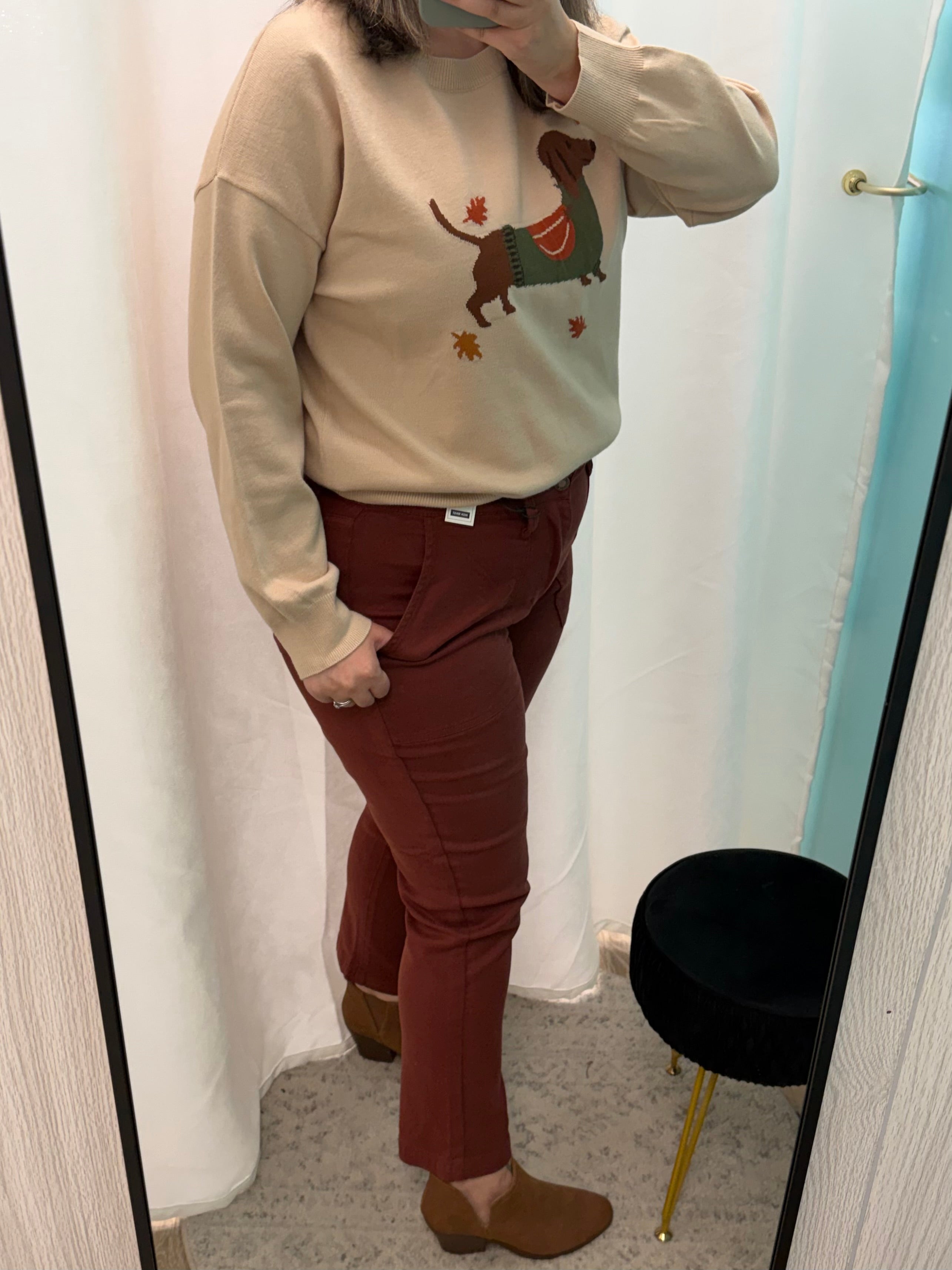 Cozy Fall Dachshund Knit Sweater