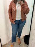 Crochet Fishnet Open Cardigan (Clay)