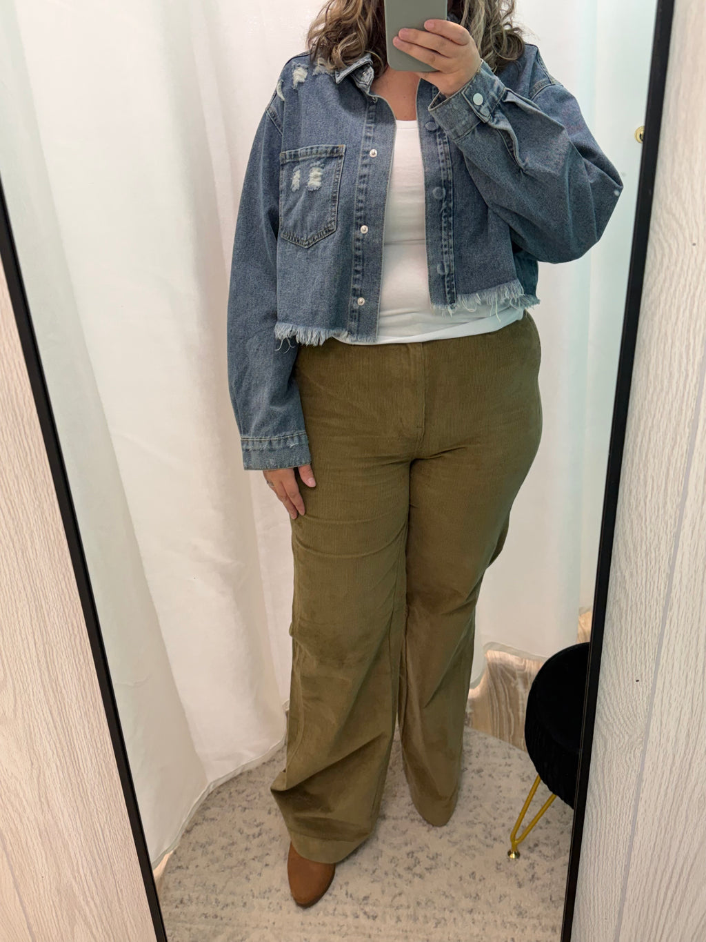 Frayed Hem Denim Distressed Jacket