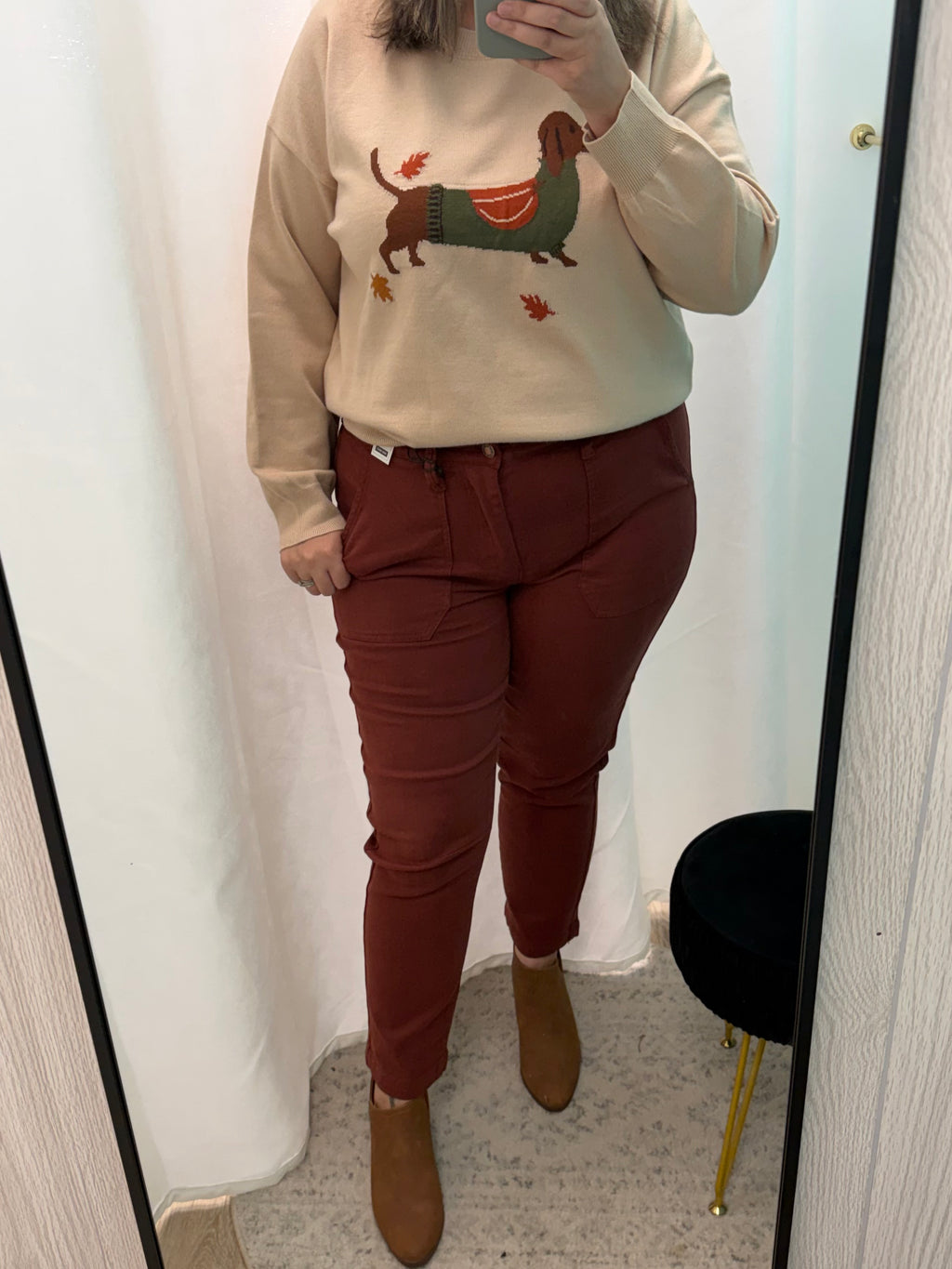 Cozy Fall Dachshund Knit Sweater