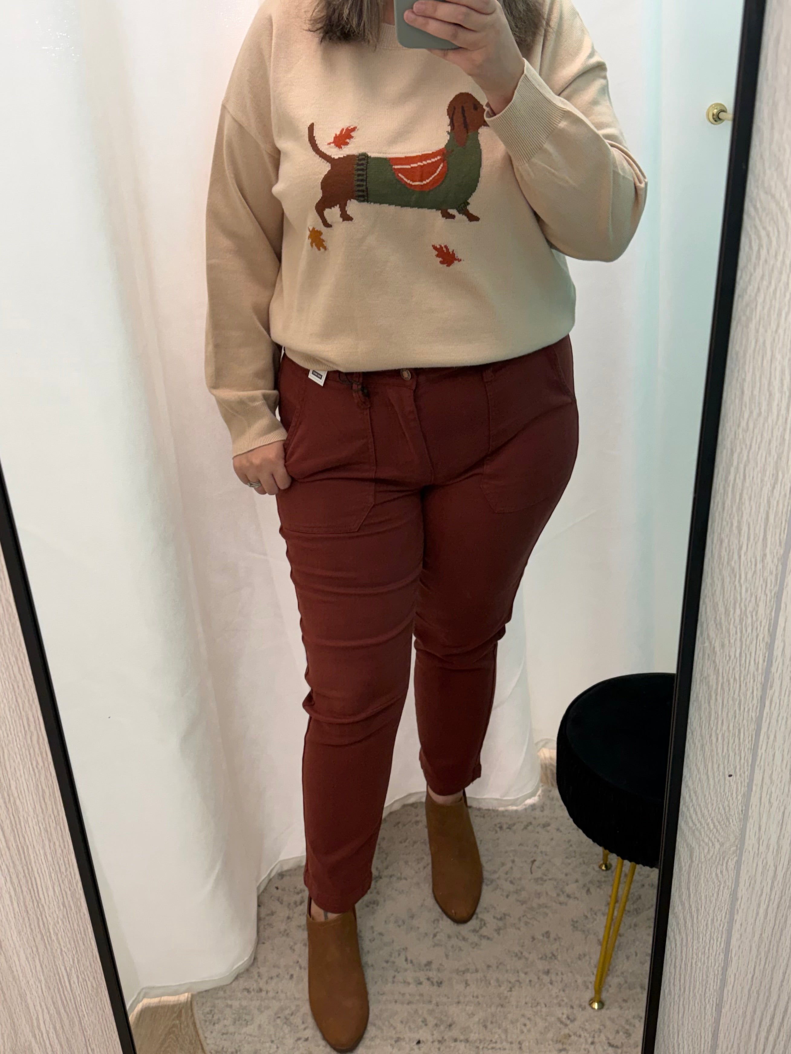 Cozy Fall Dachshund Knit Sweater